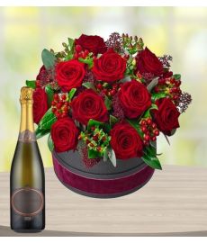 Luxury Rose Hatbox & Prosecco