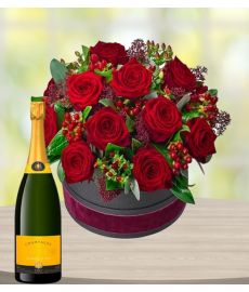 Luxury Rose Hatbox & Champagne